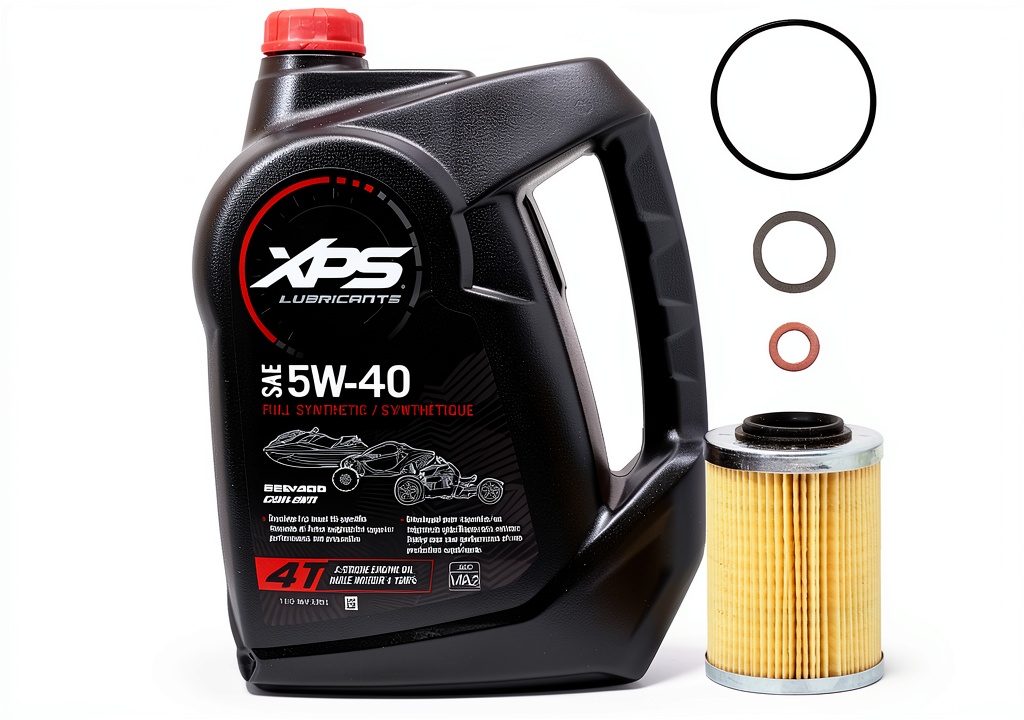 Installing Edwards 5W-40 engine oil for Can‑Am Maverick X3 on a wooden workbench
