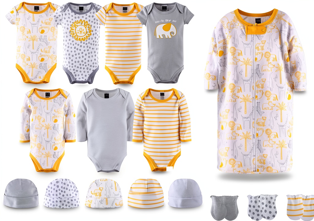 Baby boy layette set with various pieces