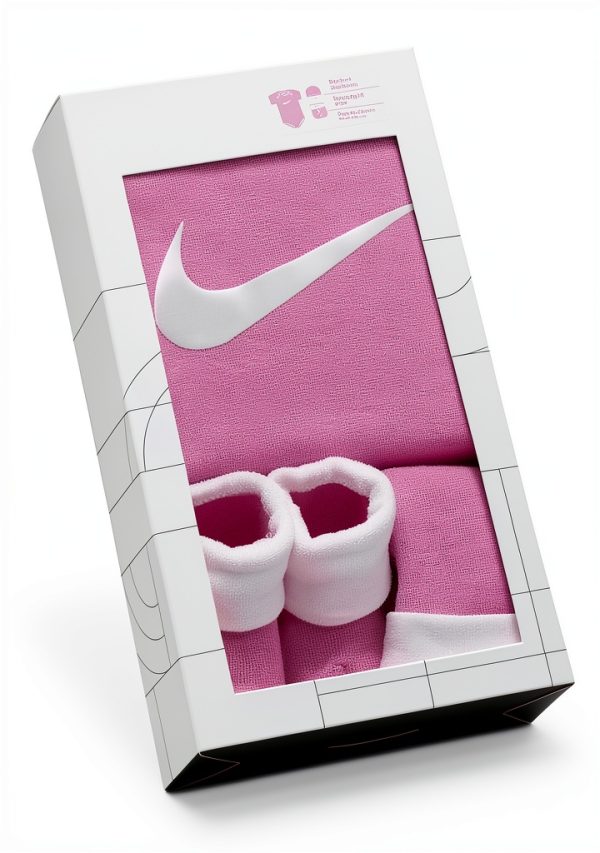 Nike Infant Girls Swoosh Leotard Pink 3 Piece Set-2