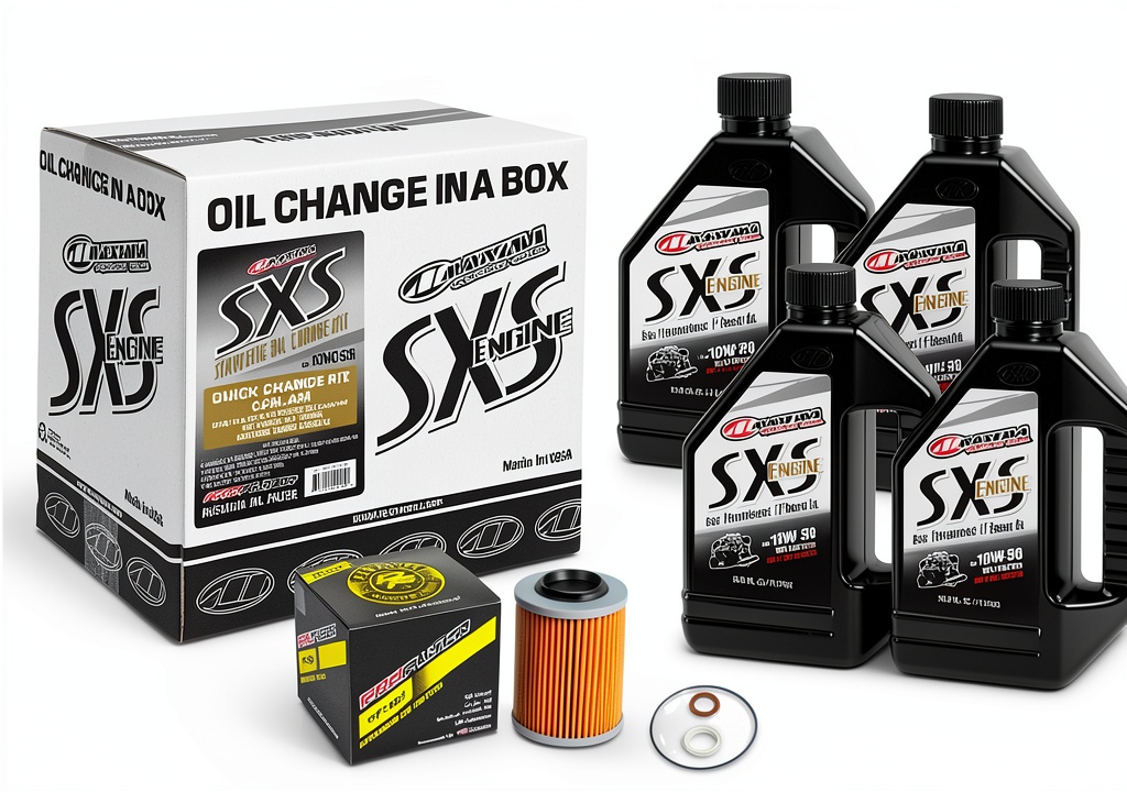 Rider performing an oil change on a Can Am Maverick X3 in a workshop