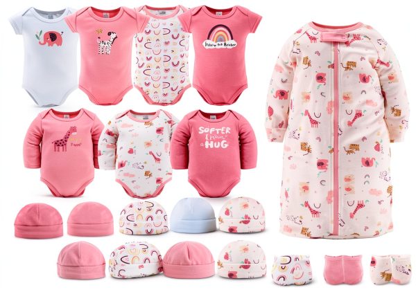 Baby Girl Layette Set 23 Piece Cotton Outfit-0