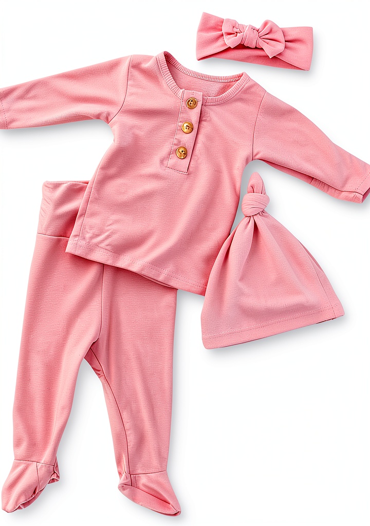 Baby wearing Stroller Society newborn outfit in a stroller