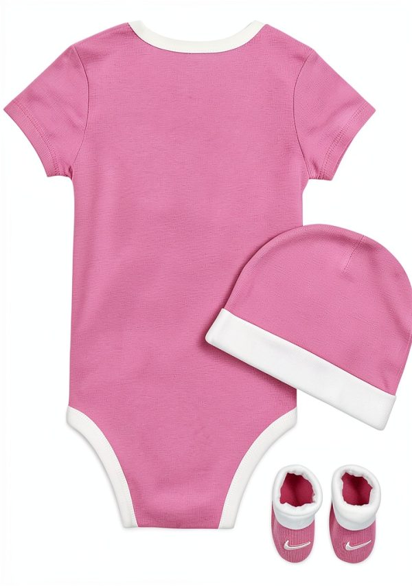 Nike Infant Girls Swoosh Leotard Pink 3 Piece Set-1