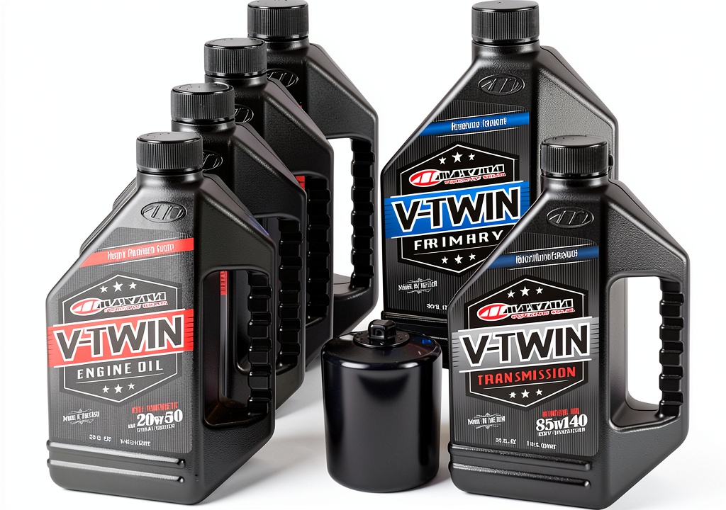 Maxima V-Twin 20w50 motorcycle oil bottle