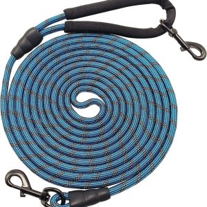 Dog Leash BTINESFUL Long Training 30ft Blue Reflective Rope-0