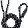 WePet Dog Training Slip Leash, No Pull, Durable Reflective Lead, Puppy Heavy Duty Loop Rope, Comfortable Handle, 6 ft, 3/8 inch, diam. Black/White-0