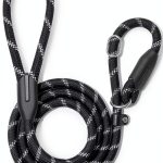 WePet Dog Training Slip Leash, No Pull, Durable Reflective Lead, Puppy Heavy Duty Loop Rope, Comfortable Handle, 6 ft, 3/8 inch, diam. Black/White-0